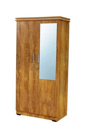 Handmade Solid Wood Simple Double Door Wooden Glass Almirah For Living Room