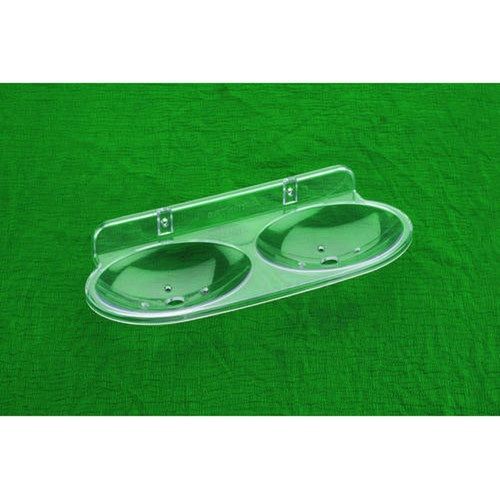 Oval Wall Mount Perforated Clear Abs Double Compartment Bathroom Soap Dish