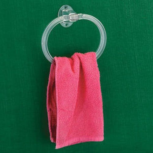 Round Wall Mount Water Resistant Clear Abs Bathroom Towel Holder Ring For Home, Hotel