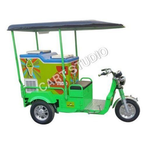 Mild Steel Three Wheel Type Battery Operated Refrigerator Ice Cream Cart (Load Capacity 200 Ltr)