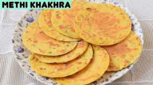 Salty and Spicy Hand Made Breakfast Use Methi Khakhra in 200gm Packaging