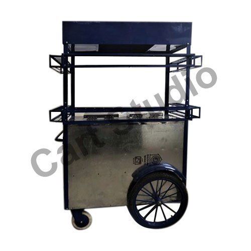 Stainless Steel Three Wheel Type Soft Drink Vending Cart (Load Capacity 150-180 Kg)