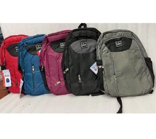 Easy To Carry Portable Nylon Plain Zipper Backpack For Laptop