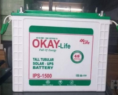 Factory Sealed Okaya Ips 1500 Solar Lead Acid Ups Battery 12V With 48 Months Warranty Nominal Voltage: 12 Volt (V)