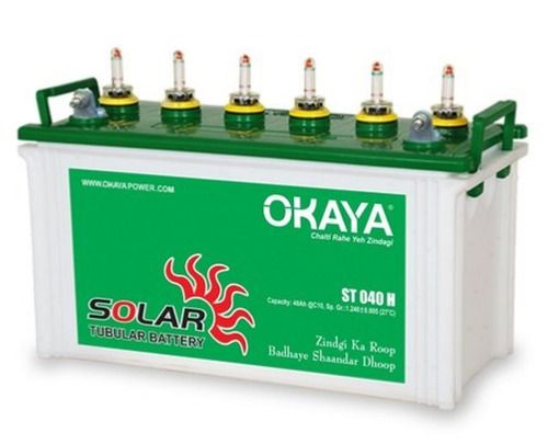 Low Maintenance Okaya Solar 12V/40Ah Tubular Battery For Industrial Use Battery Capacity: 30 A   50Ah Ampere-Hour  (Ah)