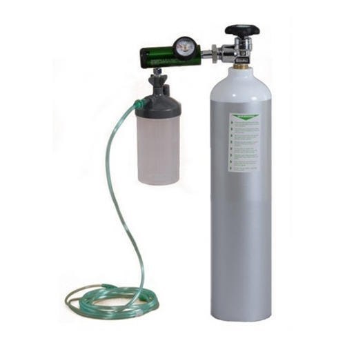 Portable Oxygen Cylinder Kit - Aluminium Material, 465 Litre Gas Capacity, 3.1 Litre Water Capacity | Manual Operation, LCD Display, Power Failure Alarm, Medical Usage