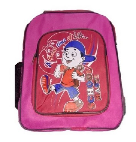 Pink Waterproof Polyester Printed Kids Bag For School, Capacity 22 Liter