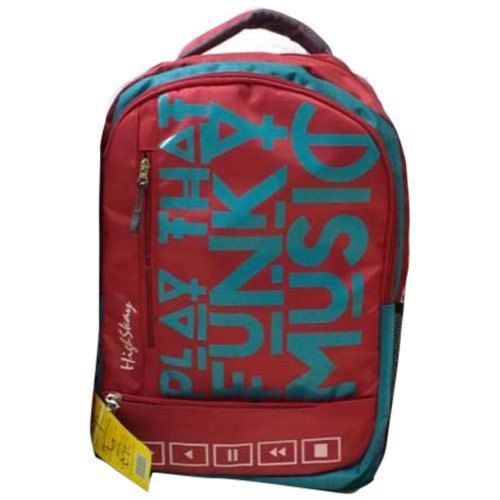 Red Waterproof, Printed Design, Very Spacious And Light Weight Stylish Laptop Bags With 2 Bottle Pocket