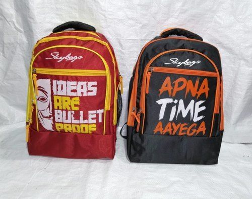 Comes In Various Colors Zipper Closure Type Very Spacious And Light Weight Printed Laptop College Bag For Unisex Uses