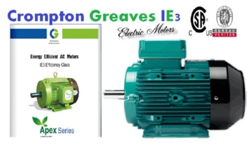 Green 1 Hp Rust Proof And High Design Cast Iron Crompton Three Phase Industrial Electric Ac Motors