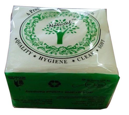 2 Ply Square White Plain Disposable Paper Napkin