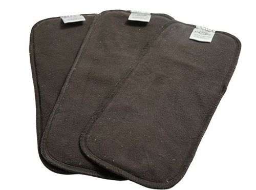 4 Layer Absorbent Reusable Dark Grey Charcoal Bamboo Baby Diaper Insert Liner Size: 13X5.5