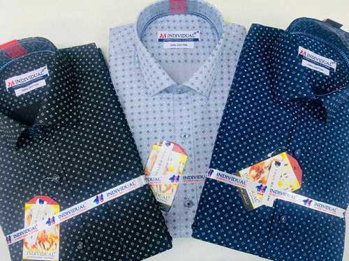 Anti Wrinkle And Easy Washable Long Sleeve Mens Formal Shirts In Dotted Pattern Chest Size: All Size