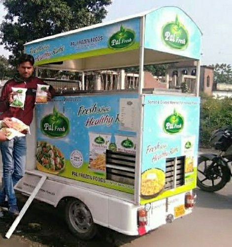 Customized Color Coated Three Wheel Type Battery Operated Ice Cream Cart Rickshaw