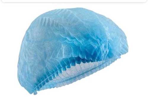 Disposable Stretchable Blue Bouffant Hair Cap Use For Kitchen, Hotels, Beauty Parlor, Head Cover Waterproof: Yes