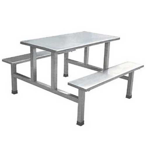 Rectangular Shape Stainless Steel Canteen Table with Four Seating Capacity