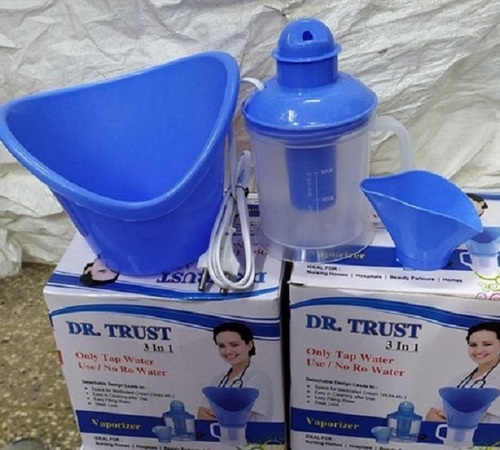 Plastic 3 In1 Vaporizer Steam Inhaler Cum Sauna For During Conditions Like Bronchitis, Sinusitis, Laryngitis, Hay Fever, Cold And Flu