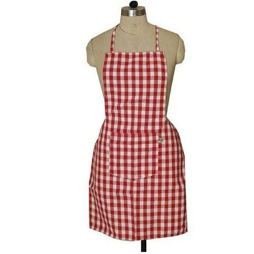 Checked Pattern Attractive Cotton Cooking Apron