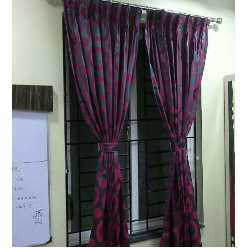 Flower Printed Curtains for Windows and Door With Cotton and Silk Materials