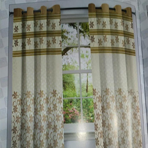 Flower Printed Polyester Ready Made Curtain For Balcony, Window And Door