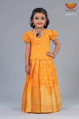 Pattu Pavadai for Girl Baby Kanchipuram Silk Lehanga and Choli Infant Dress  Orange Skirt and Purple Top Traditional Indian Wear - Etsy Finland