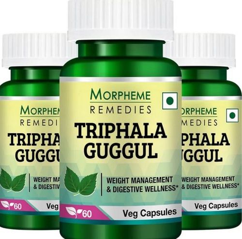 Herbal Triphala And Guggul Extract Dietary Supplement Capsules For Digestion And Obesity Efficacy: Promote Nutrition