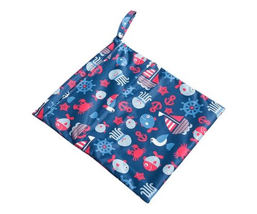 Mixed Printed Wet/Dry Soiled Baby Diaper Storage Tpu Fabric Bags For Outdoor And Travel