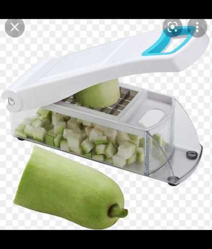 White Plastic Material Vegetable And Fruit Cutter, Stainless Steel Blade  Size: As Per Customer