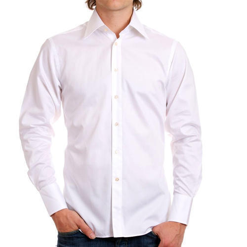 White Regular Fit Skin Friendly Formal Wear Mens Full Sleeves Plain Cotton Shirts Age Group: Adults