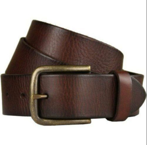 48 Inch Length Plain Design And Brown Color Formal Men Leather Belt With Ss Buckle Gender: Male