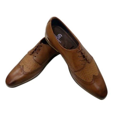 6 Size Lace Closure Style Plain Design And Brown Color Mens Formal Shoes With Round Shape Toe