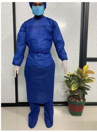 100% Cotton Blue Woven Surgical Gown Safeguard Both The Patients And Medical Staff