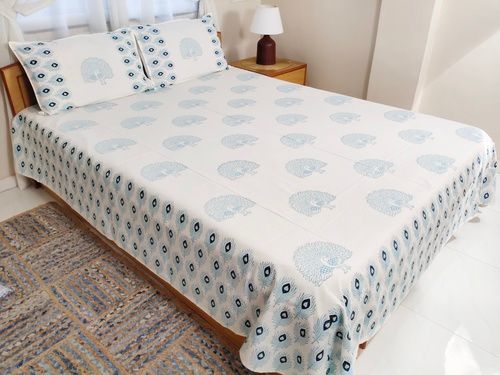 Breathable Easy To Clean And Soft Hand Block Printed Double Bed Sheet With Comfortable Touch