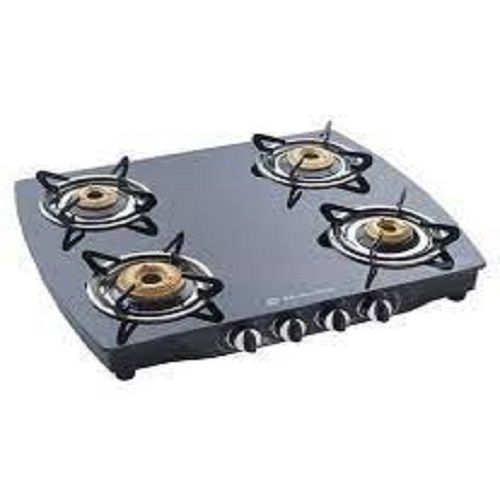 Ergonomic Knob With Auto Ignition, Strong Body, Four Burner Gas Stove