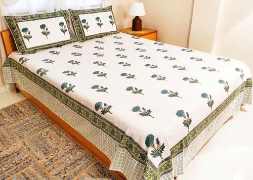 Multi Color Hand Block Printed Double Bed Sheet With Eco Friendly And Anti Shrink And Comfortable