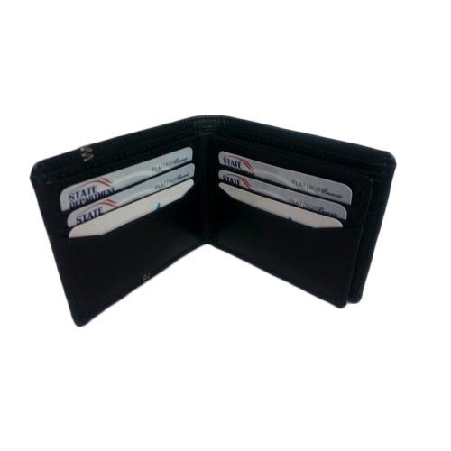 Light Weight, Foldable Type, Plain Design, Black Color Men Leather Wallets With 6 Card Slots Size: Various Sizes Are Available