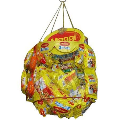 Non Toxic Virgin Flexible Hanging Snack/Wafer Net Basket For Retail Shops