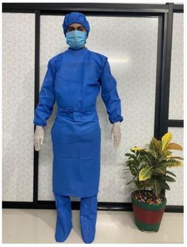 100% Cotton Non Woven 5.2 Inches Blue Surgical Gowns For Medical Staff