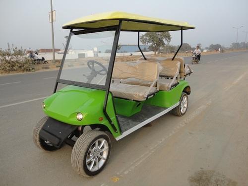 Scratch Resistant Color Coated Four Wheel Type Six Seater Battery Operated Golf Cart