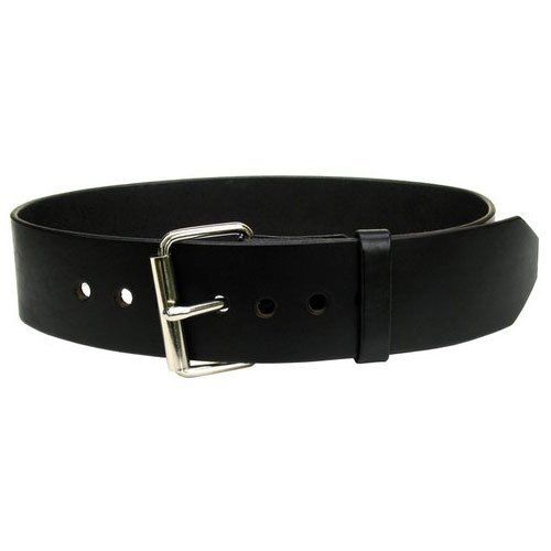 85 To 125 Cm Length Plain Design And Black Color Men Handmade Formal Leather Belt With Metal Buckle