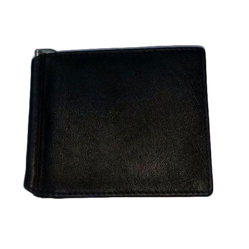 Foldable Type, Waterproof Plain Design And Black Color Men Leather Card Holder With Card Slot Size: Various Sizes Are Available