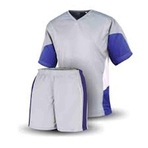 Men's V-Neck Sports Uniform Set - Polyester Cotton Blend, Sizes S-XXL, Breathable and Washable, Short Sleeves with Custom Logo