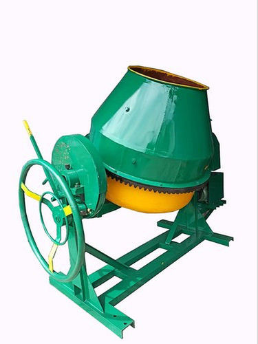 Yellow And Green Mild Steel Portable Concrete Mixer Machine (Capacity 300 Kgs)