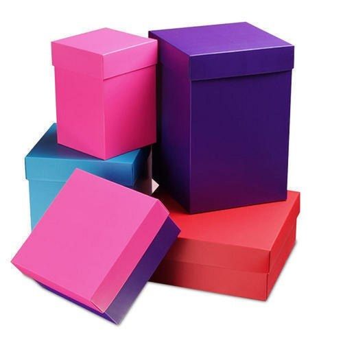 ढक्कन के साथ रंगीन वर्ग / आयताकार पुनर्नवीनीकरण नालीदार पैकेजिंग बॉक्स
