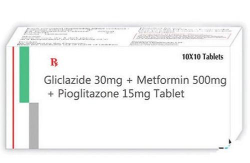 Gliclazide 20 Mg, Metformin 500 Mg, Pioglitazone 15 Mg Tablet General Medicines