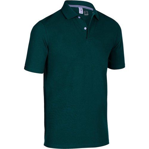 Green Casual Wear Mens Polo-Neckline Half Sleeves Plain Polyester T-Shirts Age Group: Adults