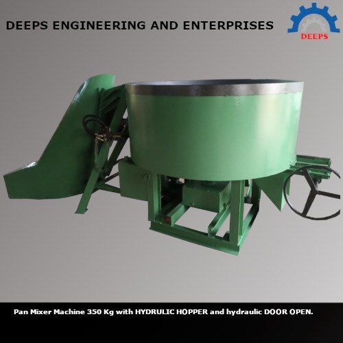 Less Maintenance  Free From Defects Hydraulic Door Open Concrete Pan Mixer Machine (Batch Capacity 350 Kgs)