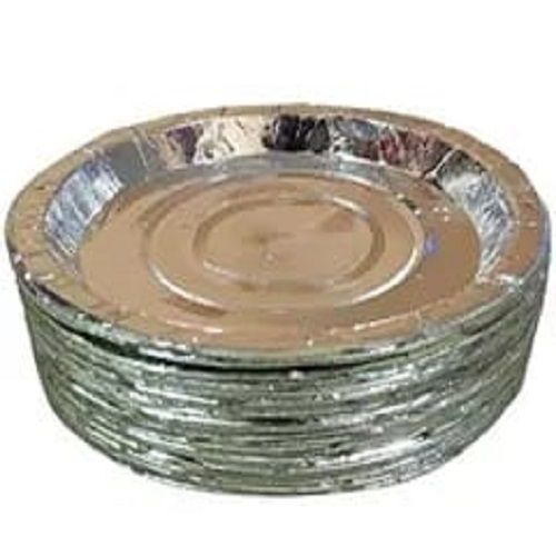 Silver Color Round Shape Disposable Paper Plates For Wedding And Parties