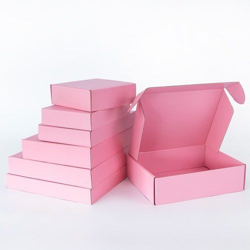 Matte Lamination 100% Recycled Pink Color Corrugated Carton Box For Cakes And Cupcakes