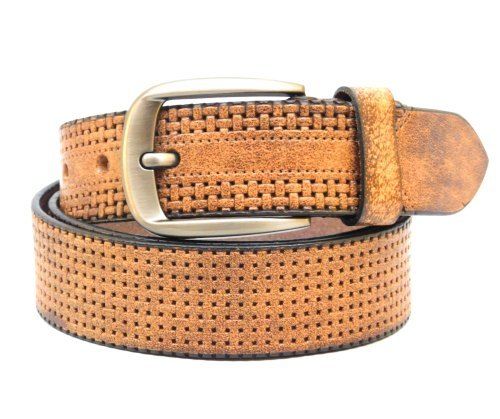 40 To 52 Inch Length Tan Genuine Leather Belt For Men With Alloy Buckle And 40 Mm Width Gender: Male